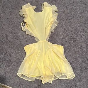 Light yellow backless romper